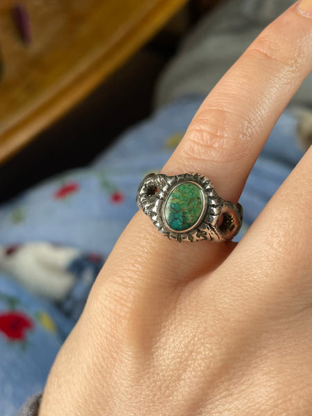 size 5.5 sterling silver turquoise ring