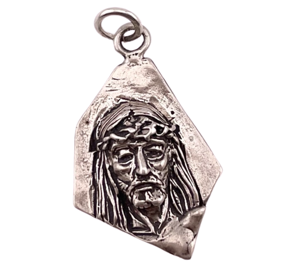 sterling silver religious Jesus pendant