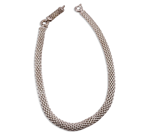 sterling silver mesh hollow barrel necklace **AS IS**