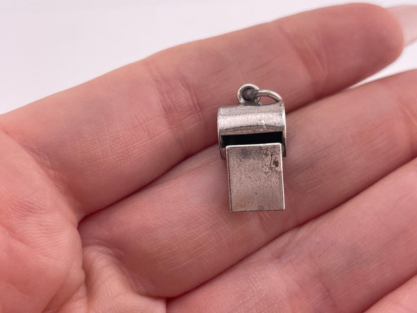 sterling silver rhodium plated whistle pendant