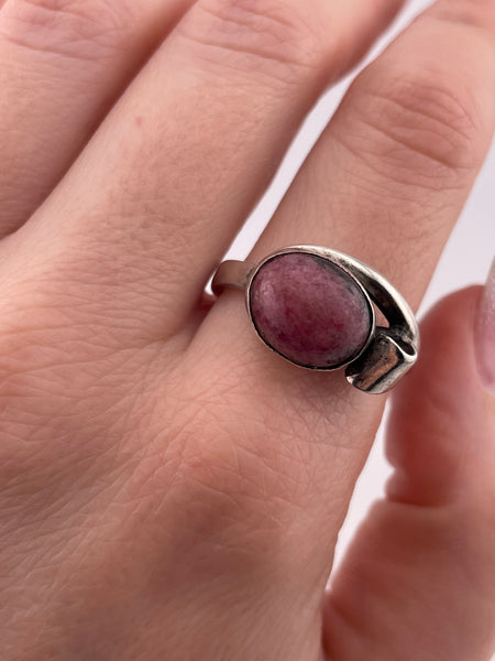 size 10 sterling silver rhodonite ring