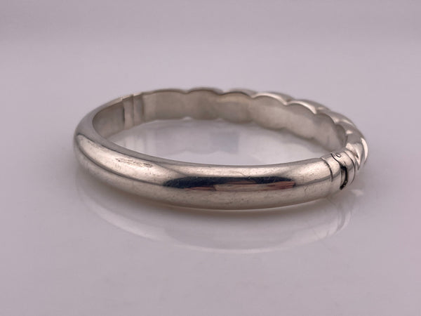 950 silver Italian stoneless San Marco style hinge bangle bracelet **AS IS**