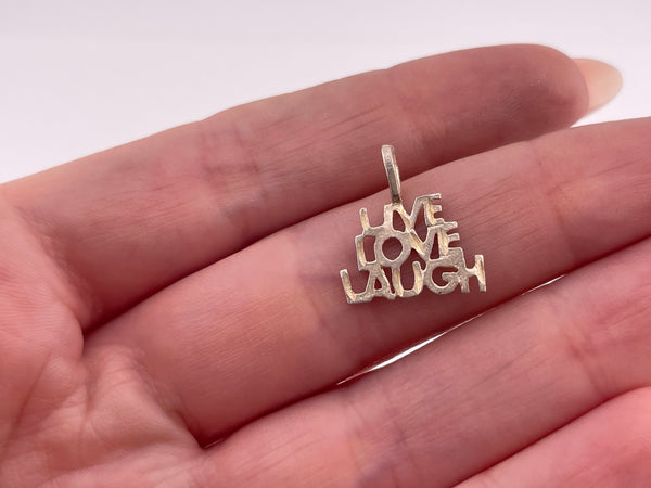 sterling silver 'LIVE, LOVE, LAUGH' pendant