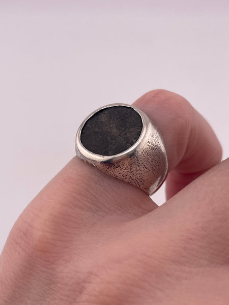 size 6.75 sterling silver very worn ancient coin replica ring