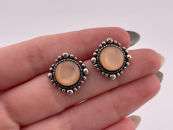 sterling silver mother of pearl post earrings