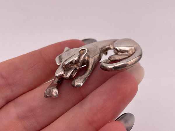 sterling silver electroform panther brooch / pendant