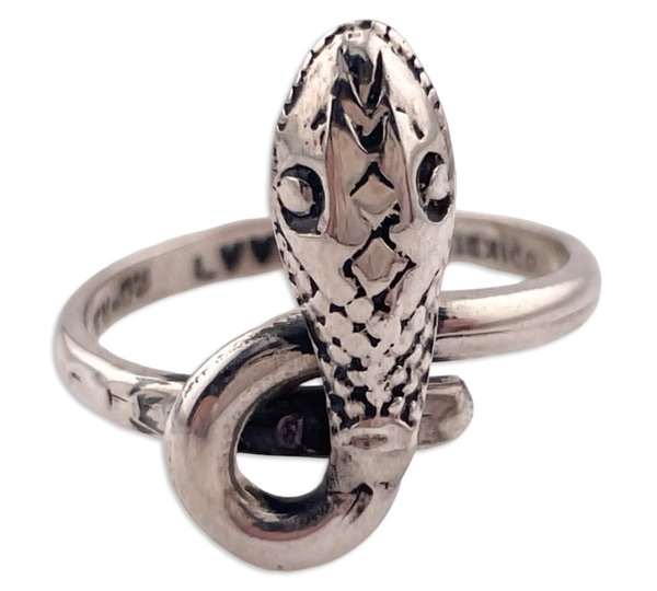 size 10.5 sterling silver Mexican snake ring