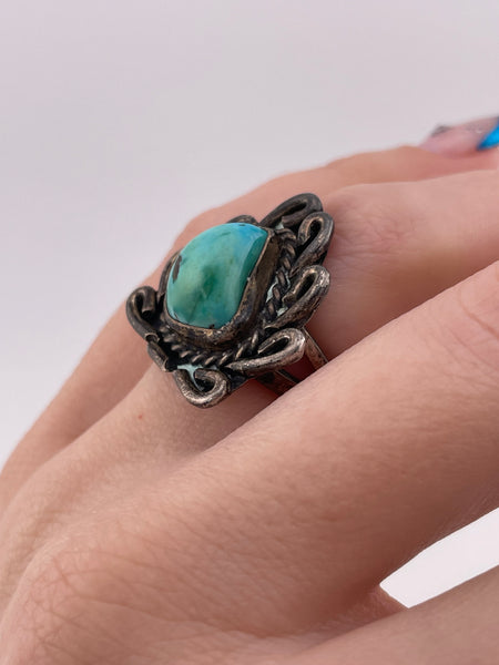size 5.5 sterling silver turquoise ring