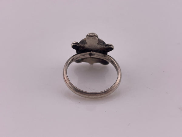size 6.5 sterling silver turquoise turtle ring