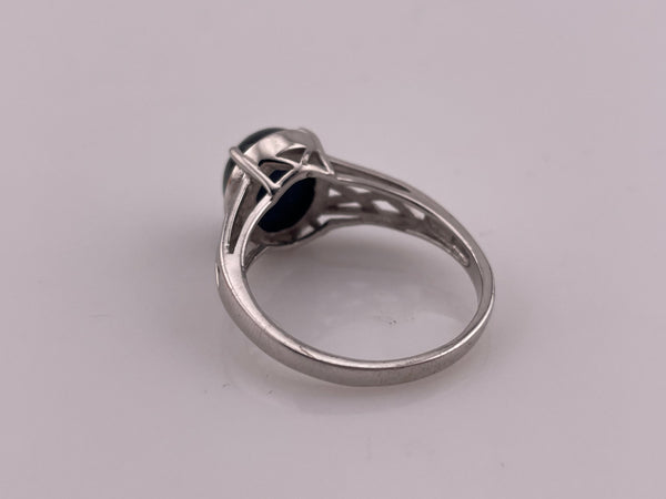 size 11.75 sterling silver synthetic star sapphire ring ***AS IS***