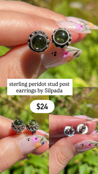 RESERVED PRIVATE LISTING -- sterling silver peridot earrings A13