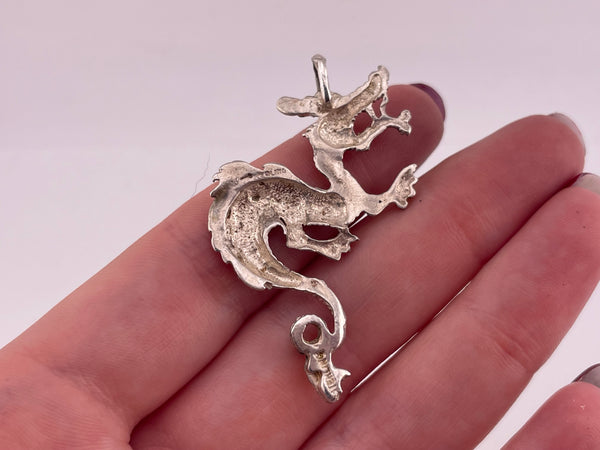 sterling silver dragon pendant