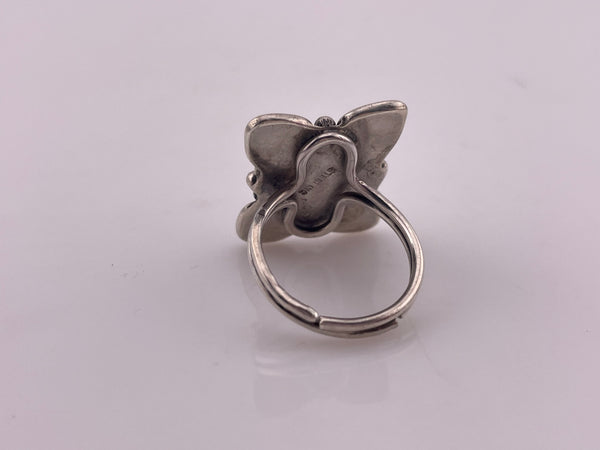 size 5.25 sterling silver rose quartz adjustable band ring