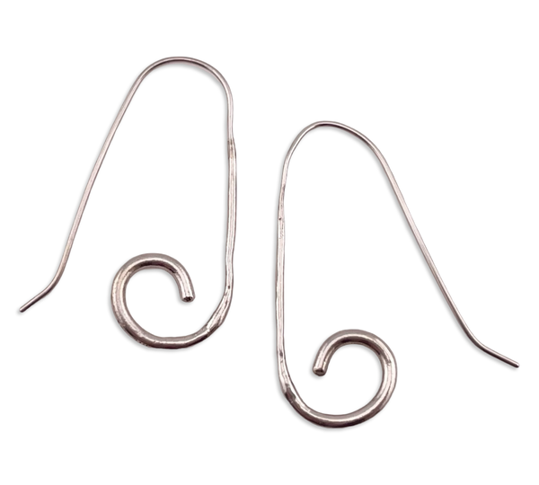 sterling silver threader swirl dangle earrings