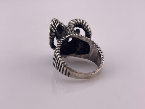 size 10.75 sterling silver rams head ring
