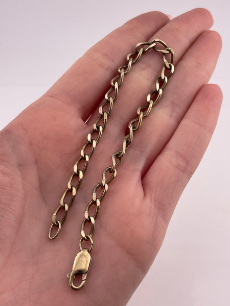 sterling silver 7-7/8" gold wash chain link bracelet