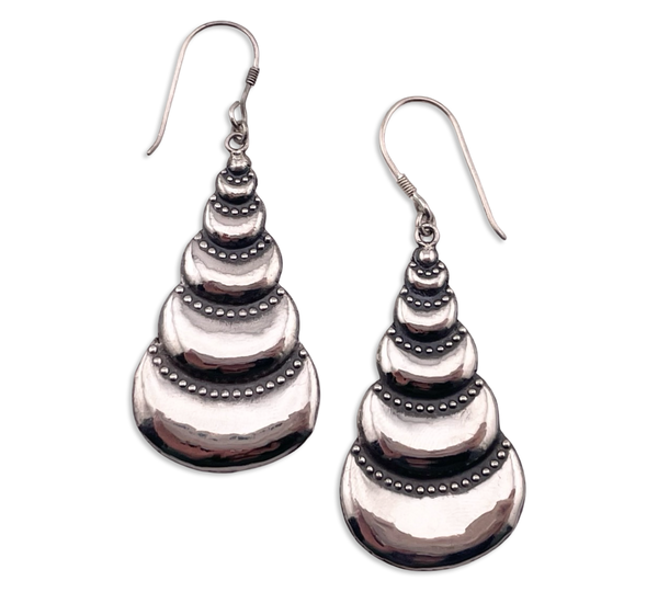 sterling silver stoneless pressed dangle earrings