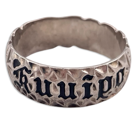 size 10.25 sterling silver “Kuuipo" flower scroll band  ring