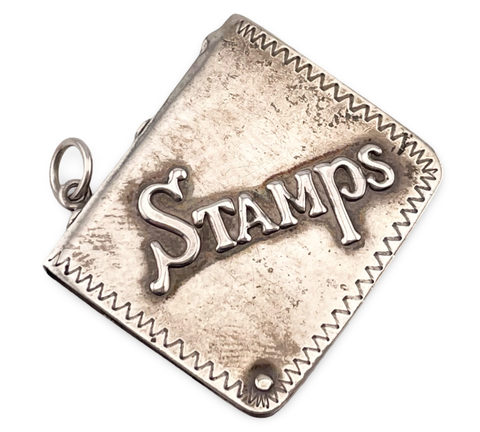 sterling silver "Stamps" stamp holder pendant