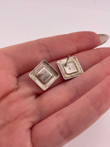 sterling silver synthetic turquoise post earrings