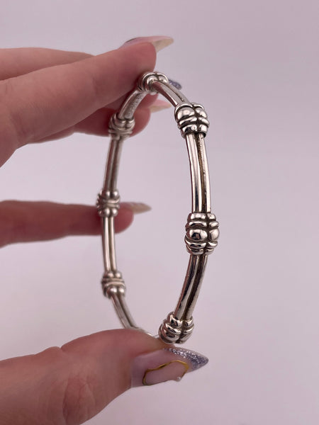 sterling silver 8" David Wysor stoneless bangle bracelet