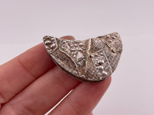 sterling silver double sided artisan textured pendant