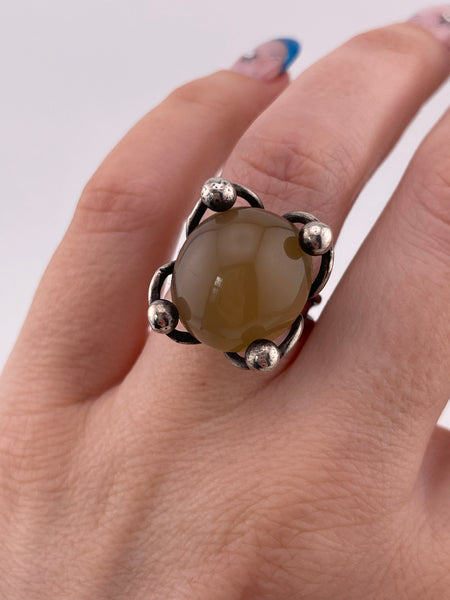size 6.5 sterling silver agate ring **AS IS**