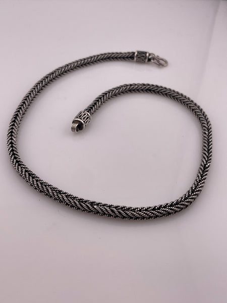 sterling silver 18" heavy 58 grams box wheat chain necklace