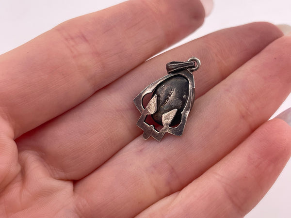 sterling silver blister abalone pendant