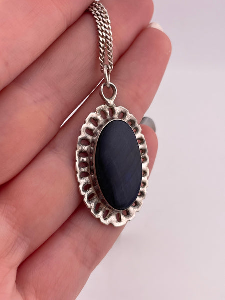 sterling silver 23-1/2" labradorite necklace