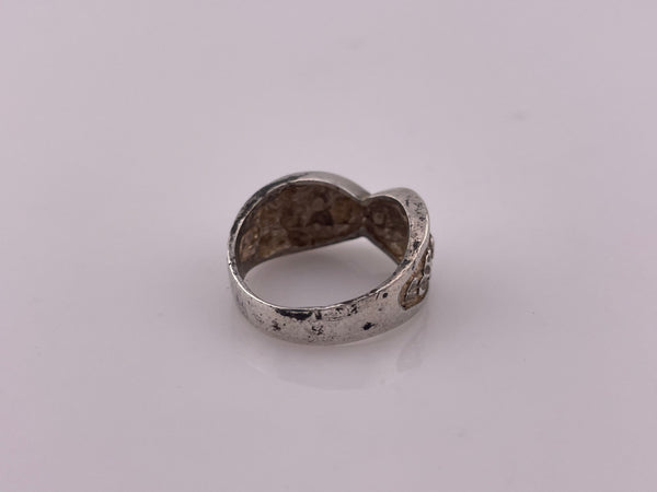 size 7.25 sterling silver stoneless nugget style ring
