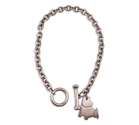 sterling silver 11 1/4" chain link charm dog collar