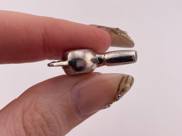 sterling silver artisan solid hair dryer pendant