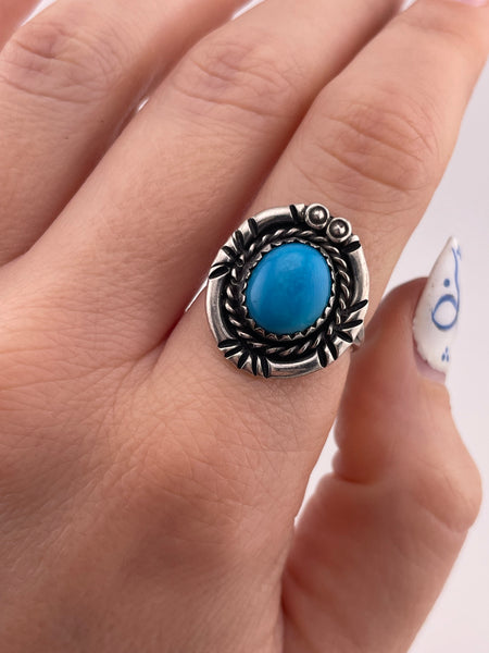 size 7.25 sterling silver turquoise ring