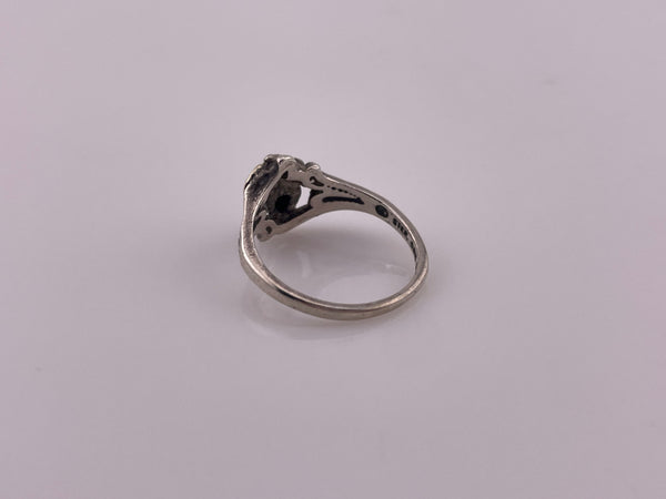 size 6.5 sterling silver 12k gold leaf accents ring