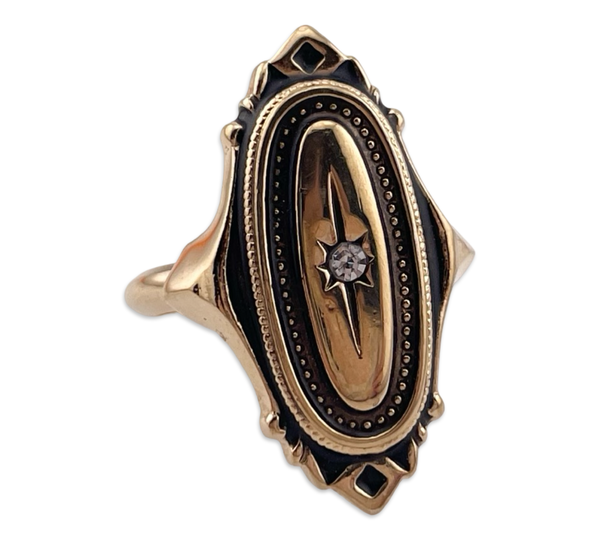 collectible Avon Kensington adjustable size 3.5-4.75 vintage rhinestone costume ring