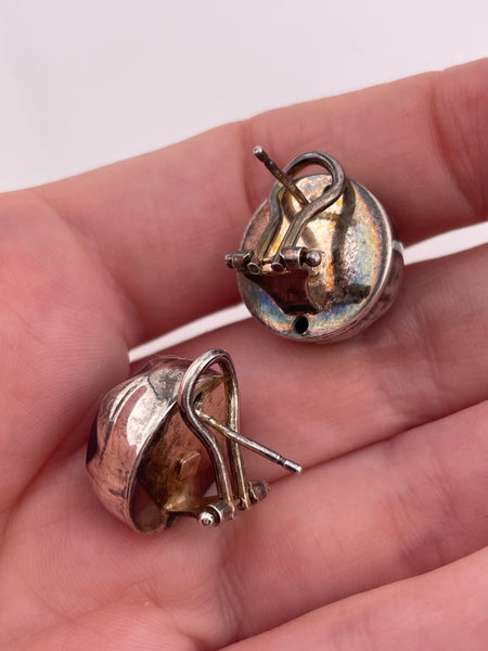 sterling silver chunky blue resin star dome post earrings