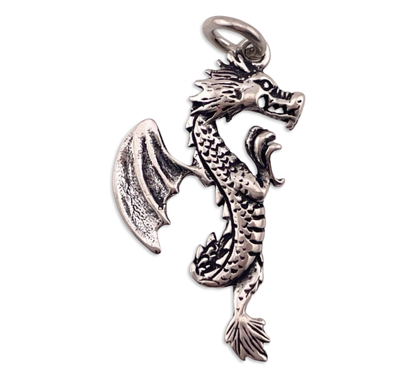 sterling silver dragon wings claws up pendant