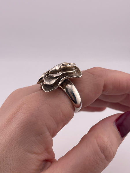 size 7.25 sterling silver chunky stoneless Silpada crinkle ring