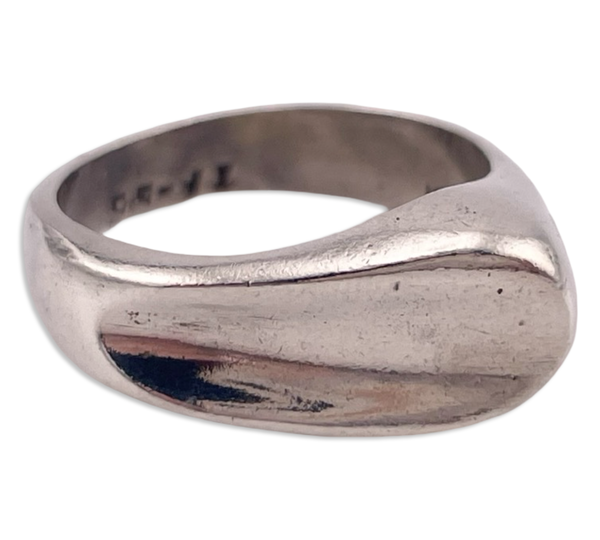 size 6.5 sterling silver Mexican stoneless textured ring