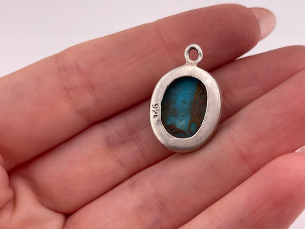 sterling silver stabilized turquoise pendant