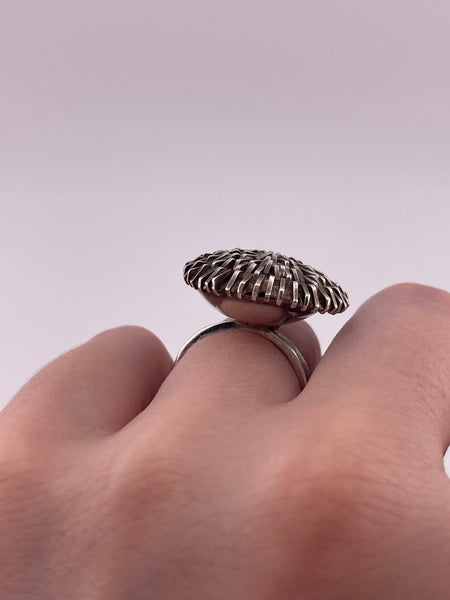 size 6.75 sterling silver Mexican funky stoneless ring
