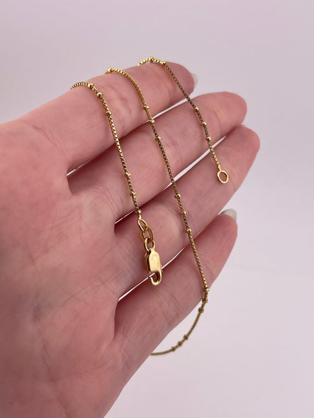 sterling silver gold plated 18" triple ball spacer necklace