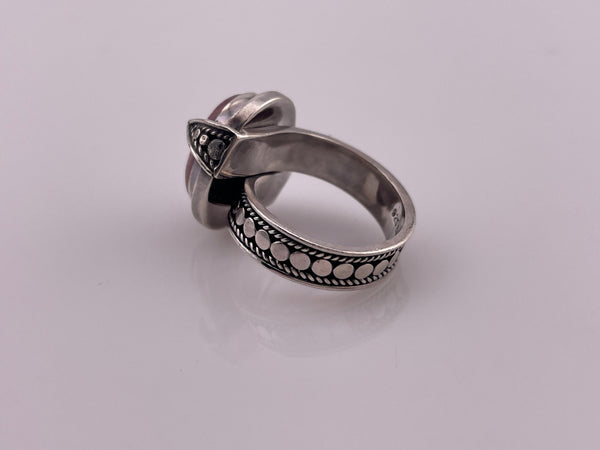 size 5 sterling silver rhodochrosite ring
