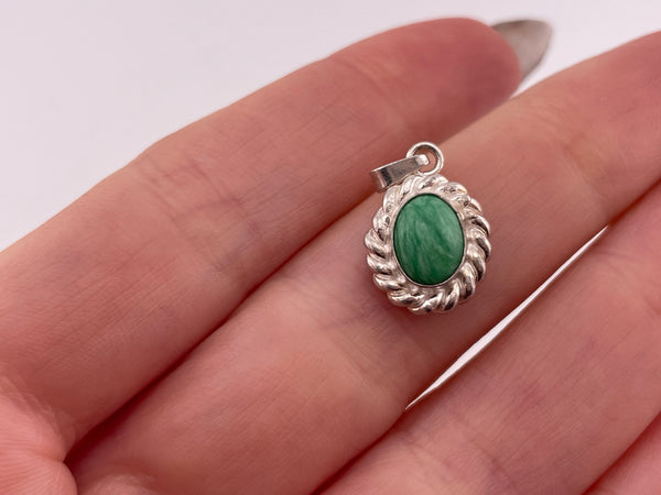 sterling silver small amazonite pendant