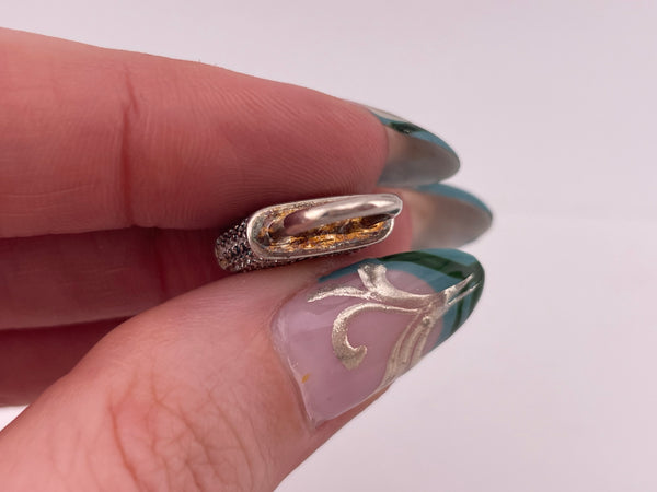 sterling silver rhinestone padlock pendant