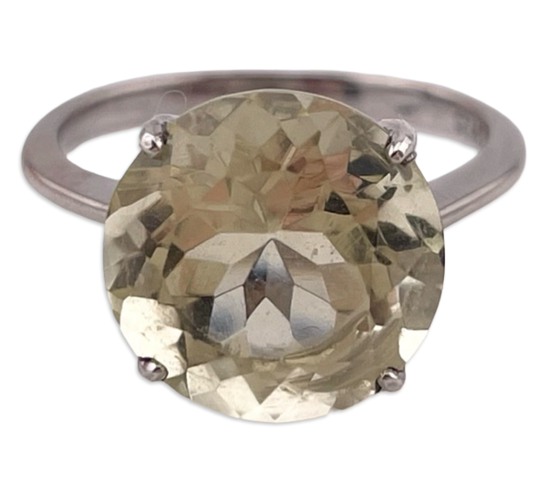 size 7.5 sterling silver faceted lab yellow topaz ring