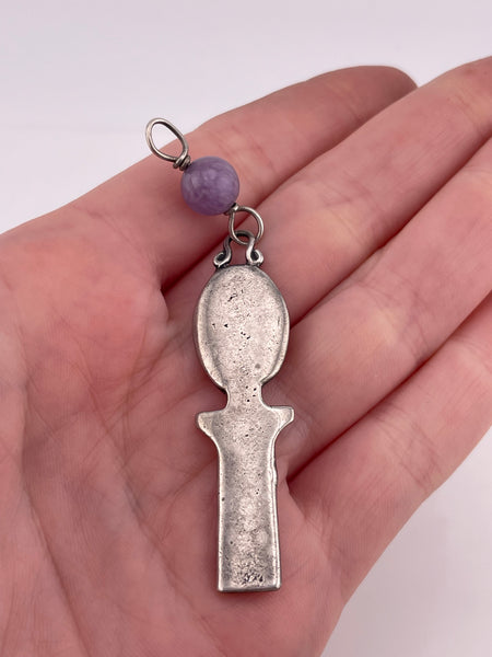 sterling silver person amethyst pendant