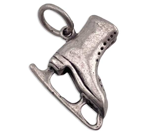 sterling silver ice skate pendant