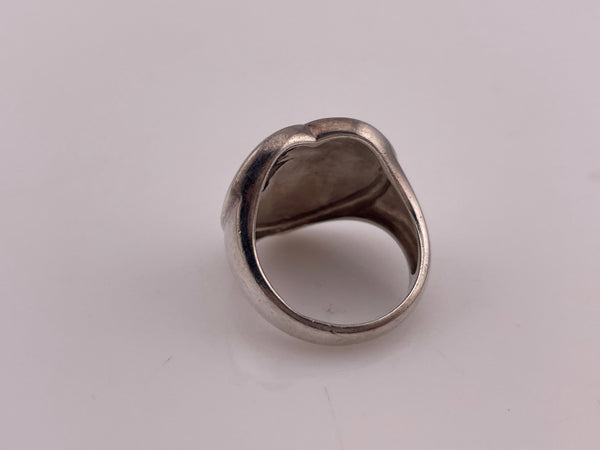 size 7.25 sterling silver heart scroll ring